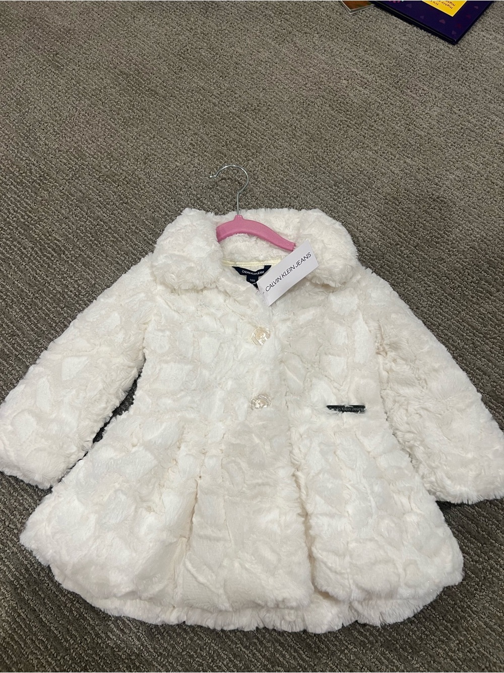 Calvin Klein Girls' Faux-Fur Coat